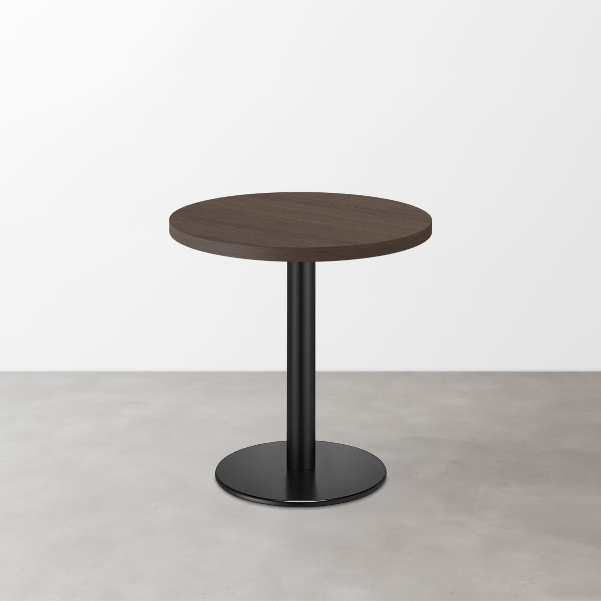 木目 スナックテーブル（φ500）グレイッシュブラウン 丸形ベース脚セット-画像1