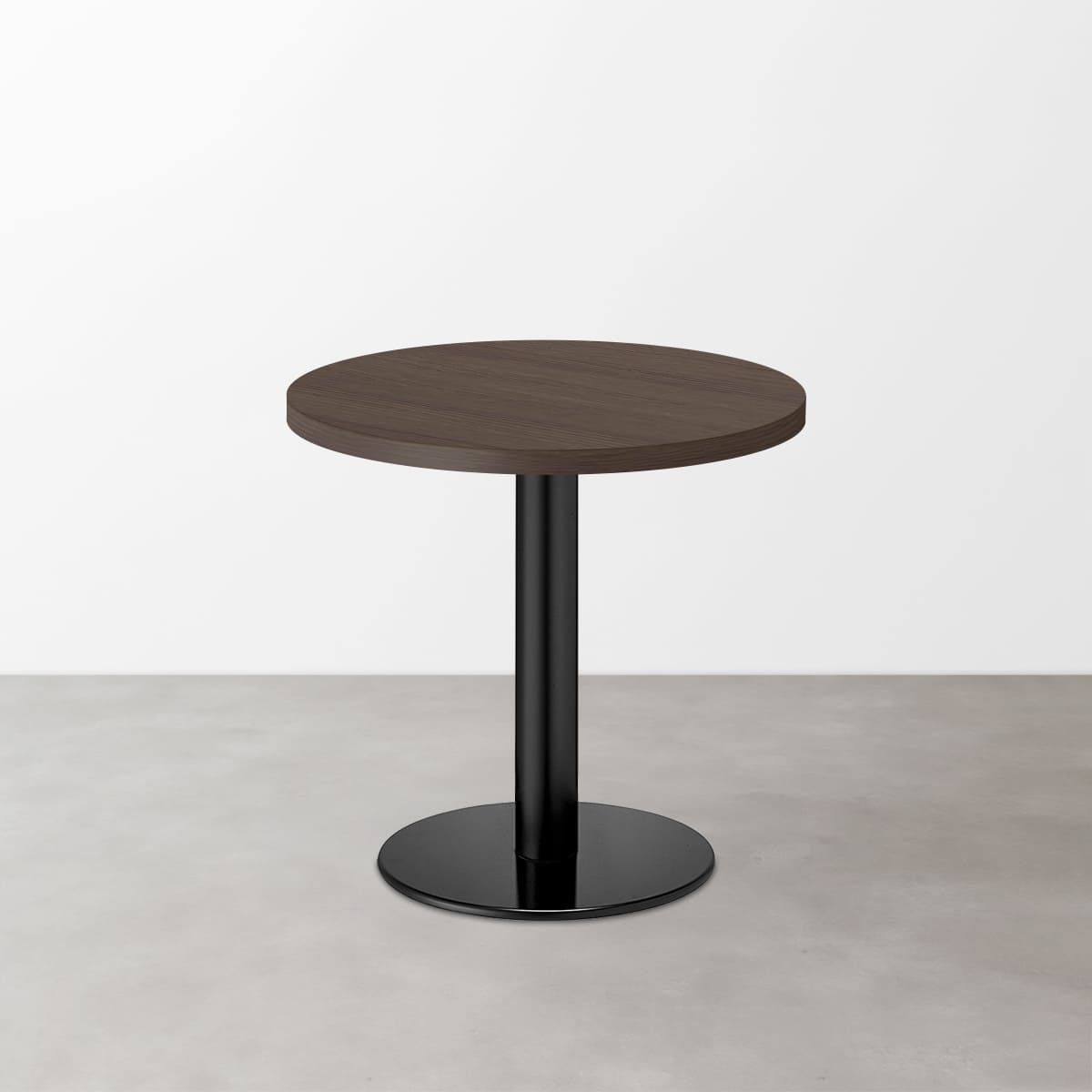 木目 スナックテーブル（φ600）グレイッシュブラウン 丸形ベース脚セット-画像1