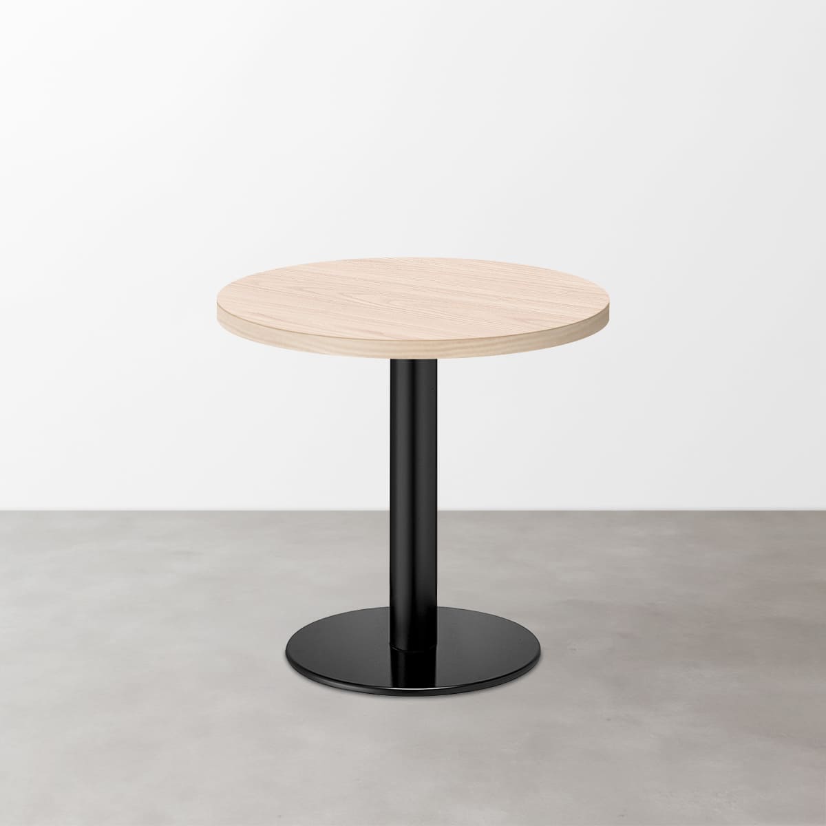 木目 スナックテーブル（φ600）グレイッシュナチュラル 丸形ベース脚セット-画像1