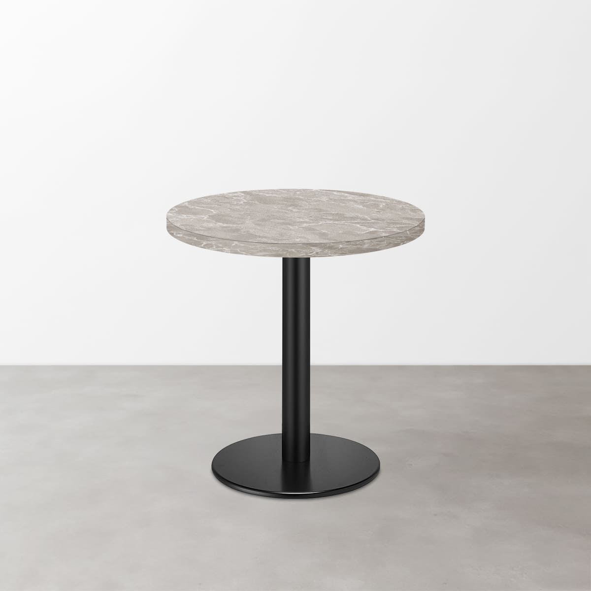 大理石柄 スナックテーブル（φ500）グレーマーブル（グロス）丸形ベース脚セット-画像1