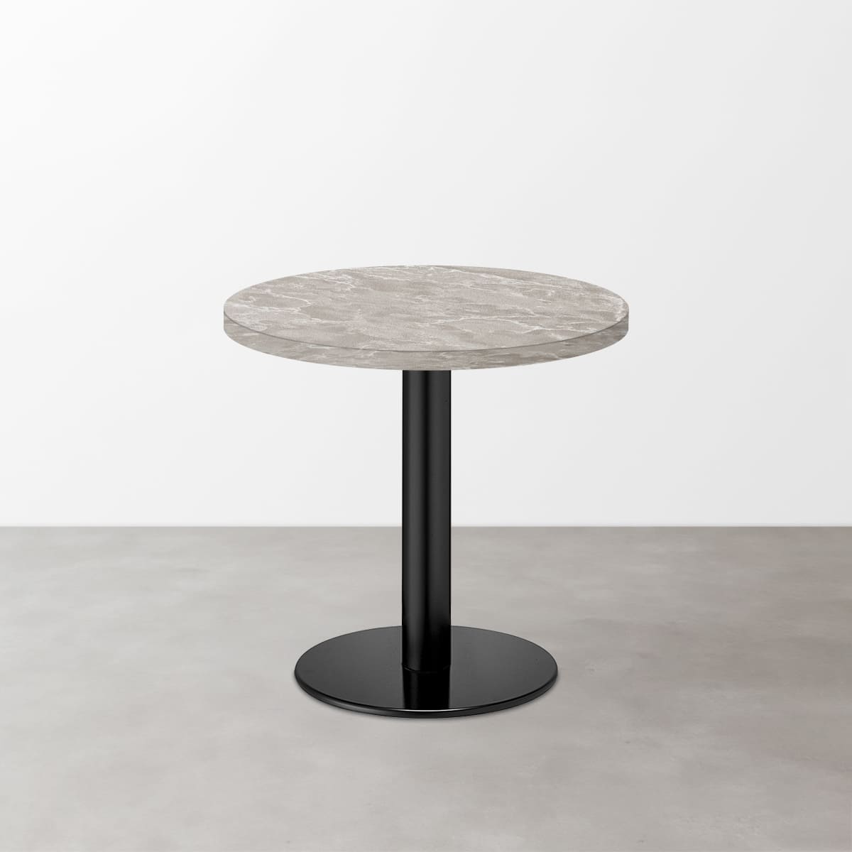 大理石柄 スナックテーブル（φ600）グレーマーブル（グロス）丸形ベース脚セット-画像1