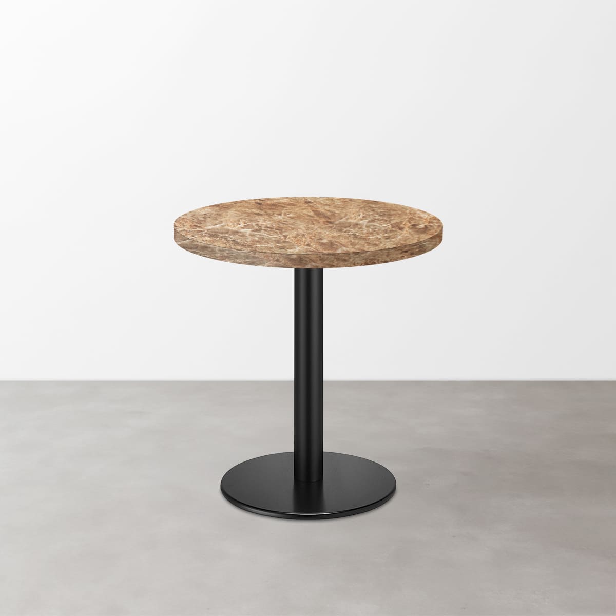 大理石柄 スナックテーブル（φ550）ミディアムマーブル（グロス）丸形ベース脚セット-画像1