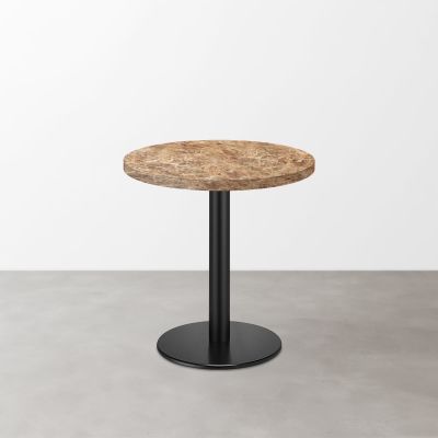 大理石柄 スナックテーブル（φ550）ミディアムマーブル（グロス）丸形ベース脚セット
