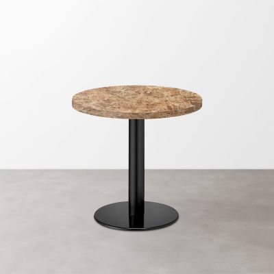 大理石柄 スナックテーブル（φ600）ミディアムマーブル（グロス）丸形ベース脚セット