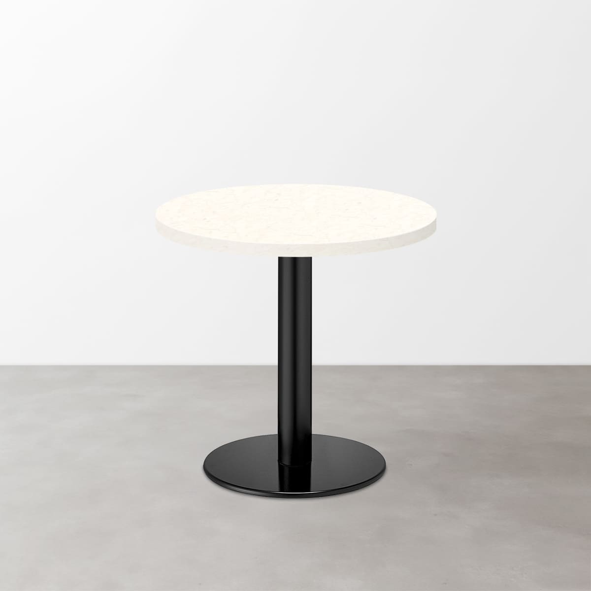 大理石柄 スナックテーブル（φ600）ナチュラルマーブル（グロス）丸形ベース脚セット-画像1