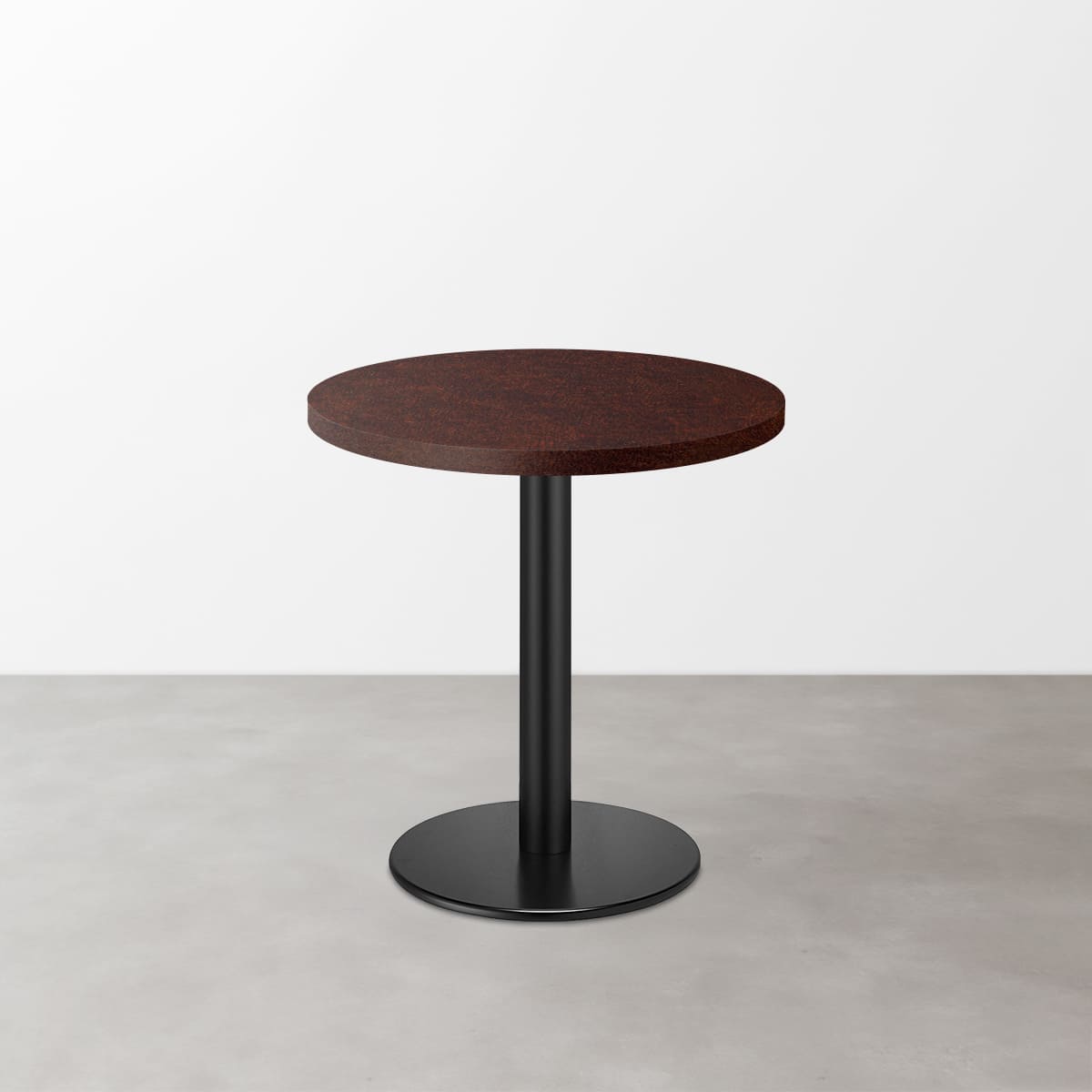 木目鏡面 スナックテーブル（φ500）レッドブラウン 丸形ベース脚セット-画像1