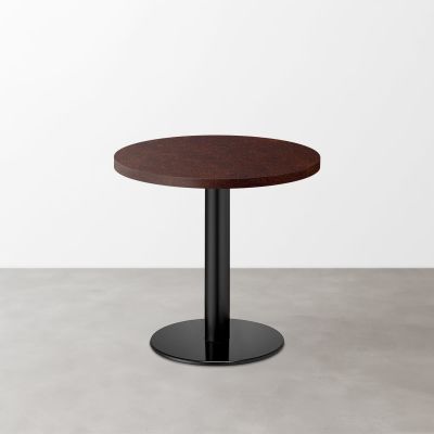 木目鏡面 スナックテーブル（φ600）レッドブラウン 丸形ベース脚セット