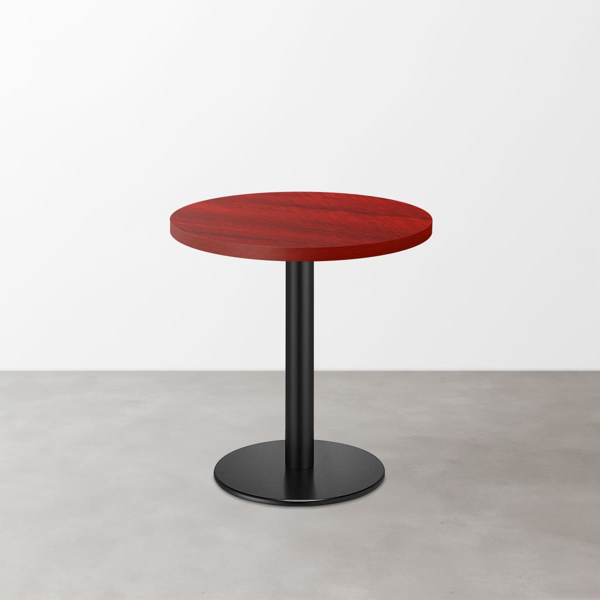 木目鏡面 スナックテーブル（φ500）レッドゼブラ 丸形ベース脚セット-画像1