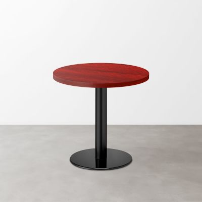 木目鏡面 スナックテーブル（φ600）レッドゼブラ 丸形ベース脚セット