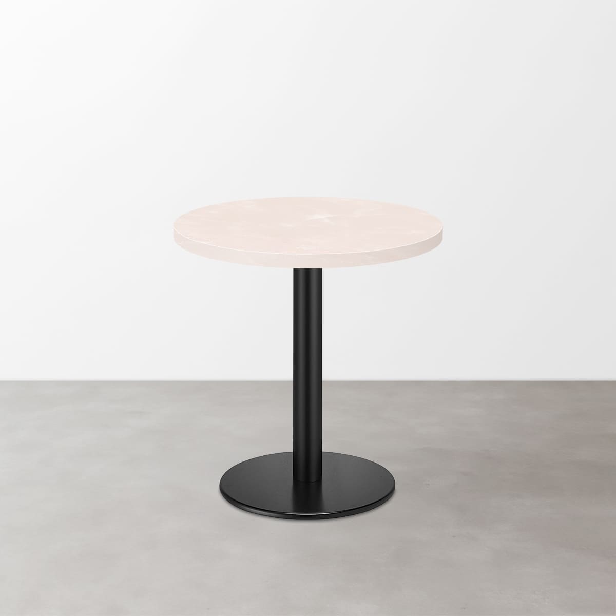 大理石柄 スナックテーブル（φ550）ローズマーブル（グロス）丸形ベース脚セット-画像1