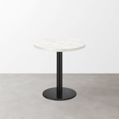 大理石柄 スナックテーブル（φ550）ホワイトグレー（マット）丸形ベース脚セット