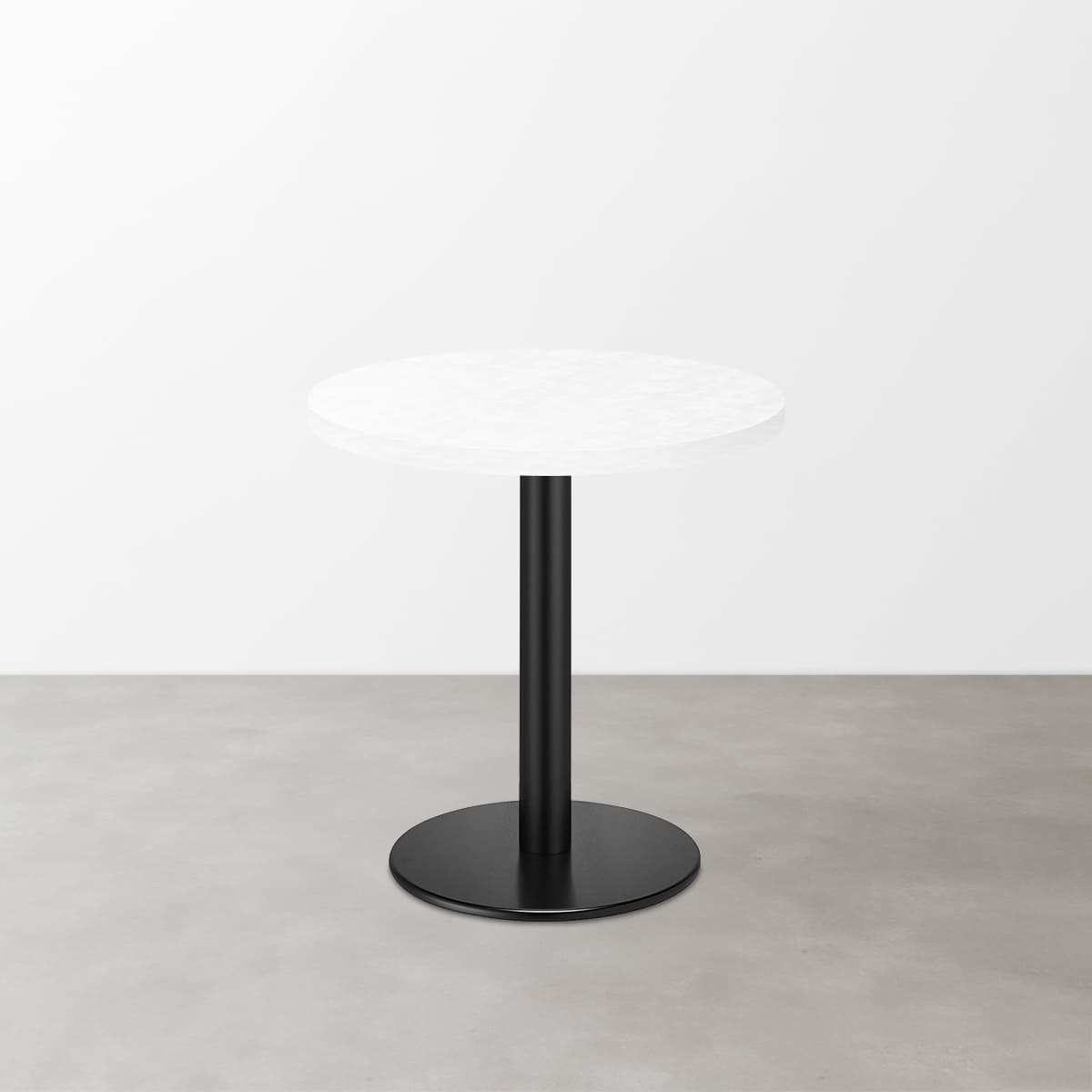 鏡面 スナックテーブル（φ550）ホワイトセラミック 丸形ベース脚セット-画像1