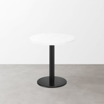 鏡面 スナックテーブル（φ500）ホワイトセラミック 丸形ベース脚セット