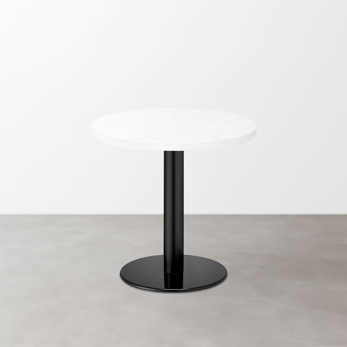 鏡面 スナックテーブル（φ600）ホワイトセラミック 丸形ベース脚セット-画像1