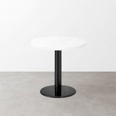 鏡面 スナックテーブル（φ600）ホワイトセラミック 丸形ベース脚セット