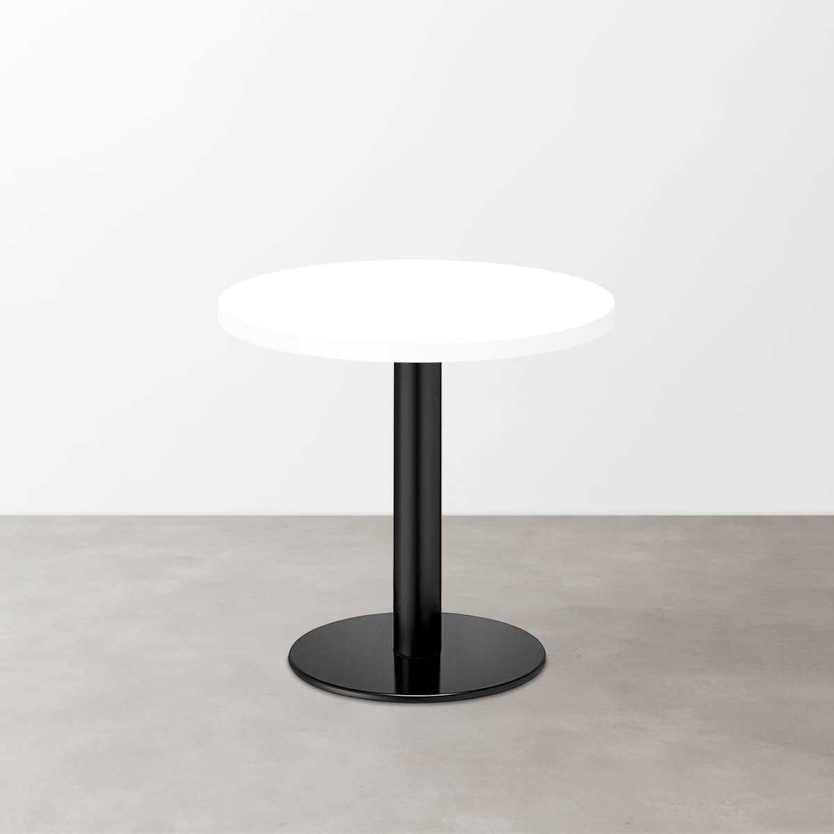 鏡面 スナックテーブル（φ600）グロスホワイト 丸形ベース脚セット-画像1