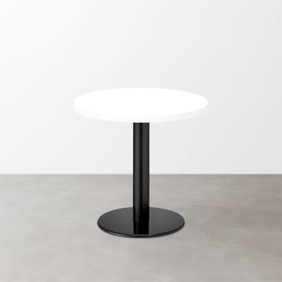 鏡面 スナックテーブル（φ600）グロスホワイト 丸形ベース脚セット