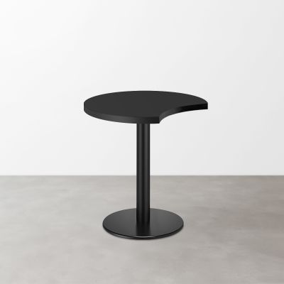 スナックテーブル（三日月天板・φ500）マットブラック 丸形ベース脚セット
