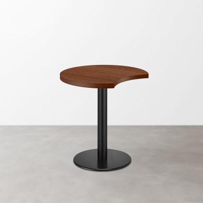 木目 スナックテーブル（三日月天板・φ500）ブラウン 丸形ベース脚セット