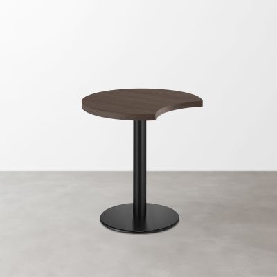 木目 スナックテーブル（三日月天板・φ500）グレイッシュブラウン 丸形ベース脚セット