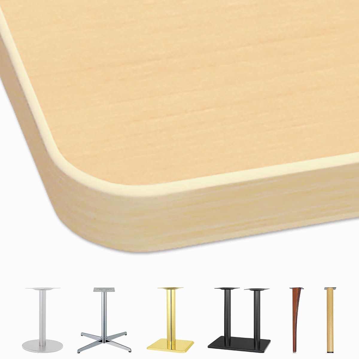 メラミン天板（厚口ソフトエッジ）NW色 DS-MNW-画像1