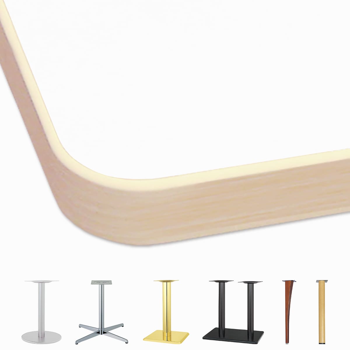 メラミン天板（厚口ソフトエッジ）ホワイト（フラット）DS-MWF-画像1