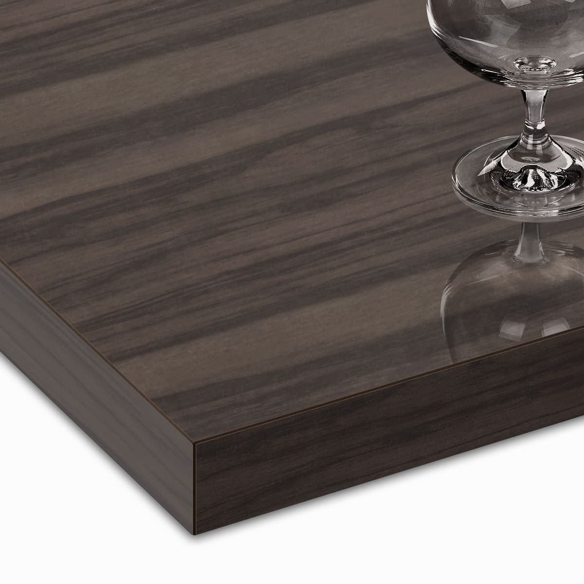 木目鏡面天板（共巻きエッジ）グレイッシュブラウンゼブラ GB-ZEGL-MC 天板のみ-画像1