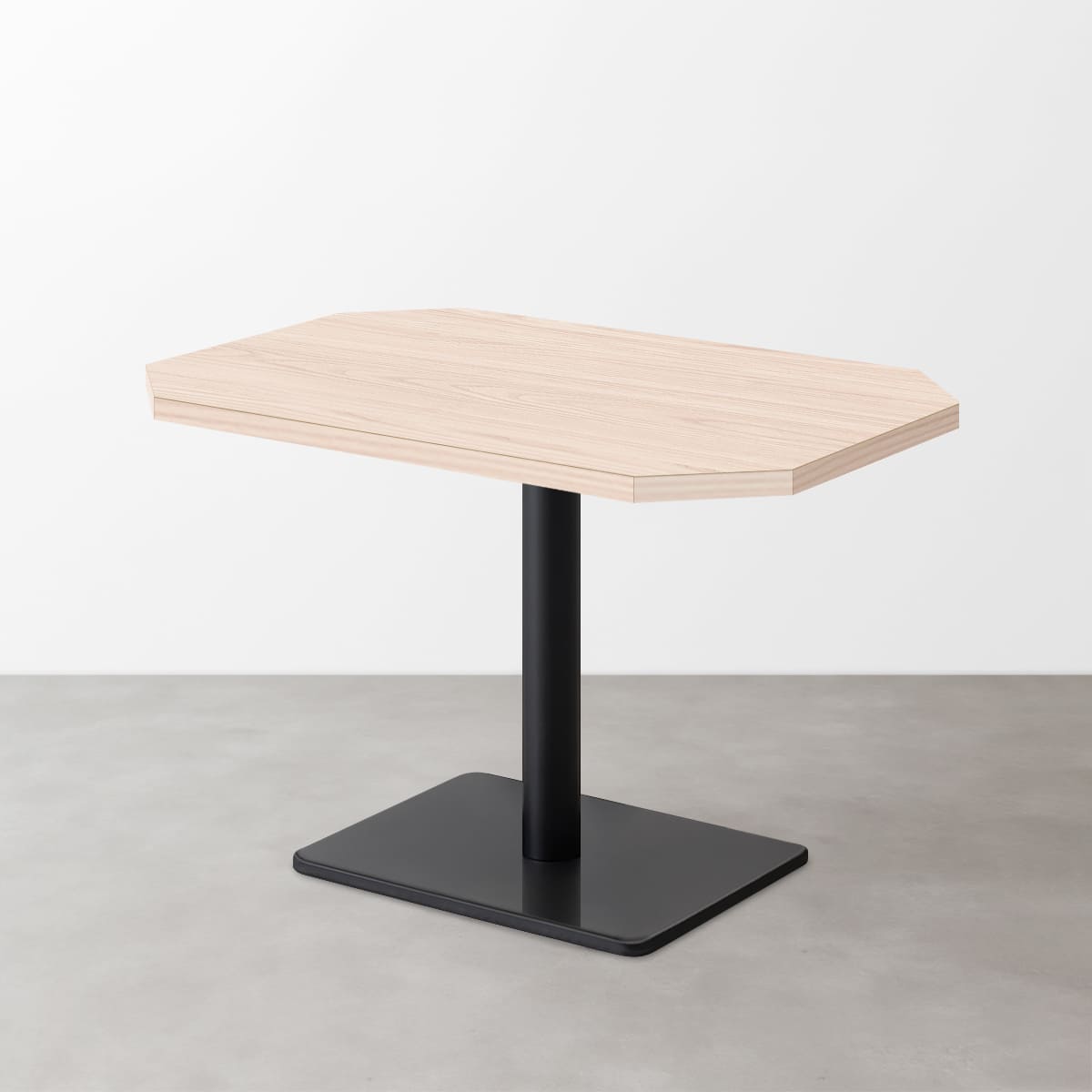 木目 スナックテーブル（角落し天板・D550）グレイッシュナチュラル 長方形ベース脚セット-画像1