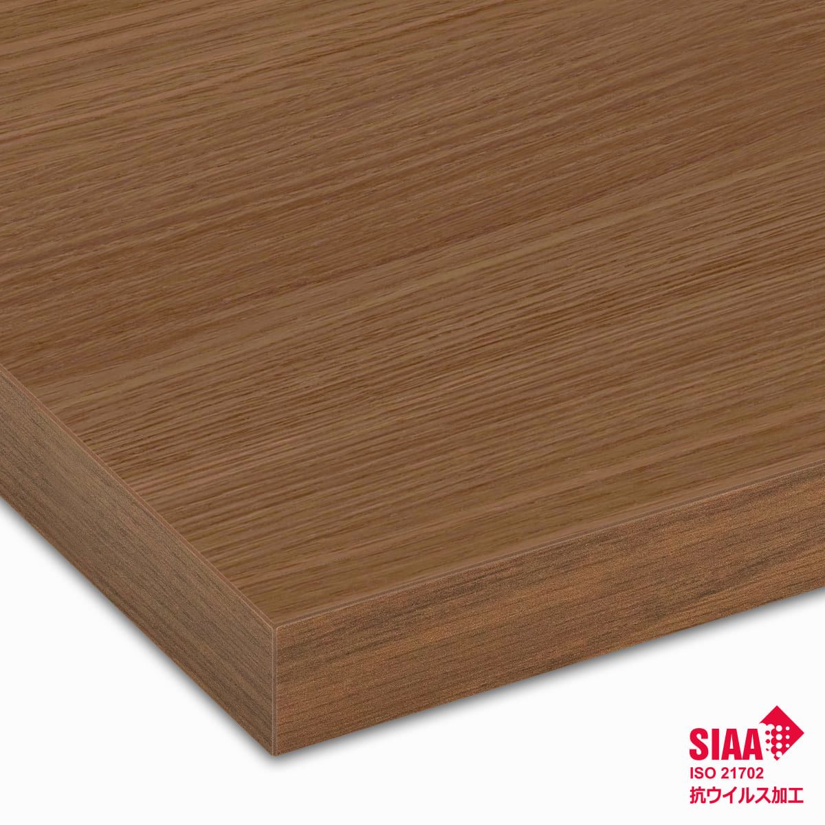 木目メラミン天板（共巻きエッジ）ミディアムブラウン MB-WDE-MC 抗ウイルス 天板のみ-画像1