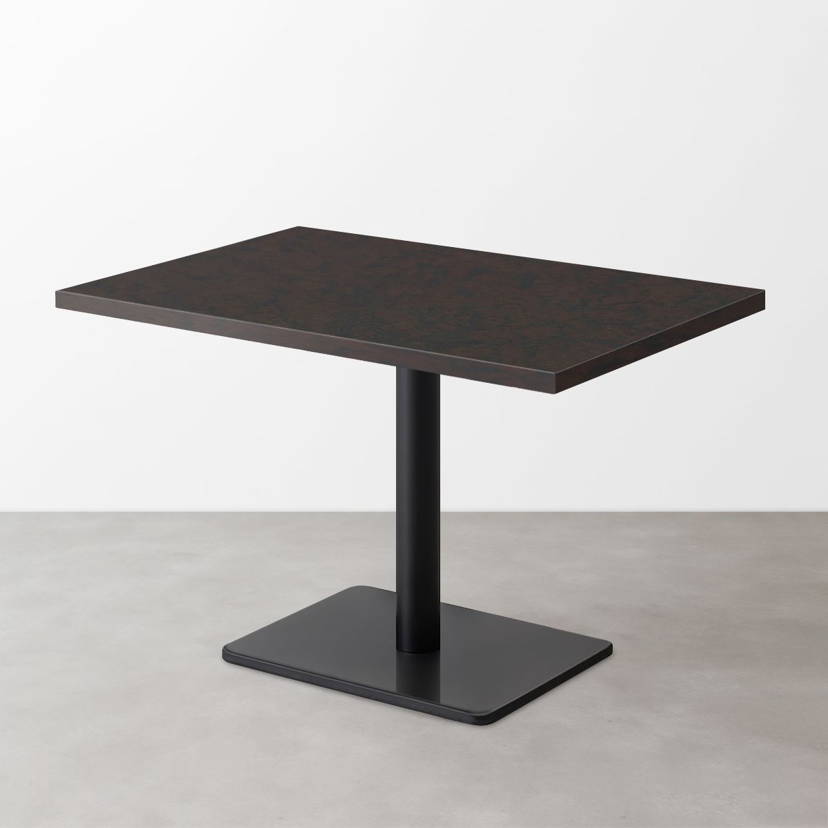 木目鏡面スナックテーブル（D600）ブラックブラウン 長方形ベース脚セット-画像1
