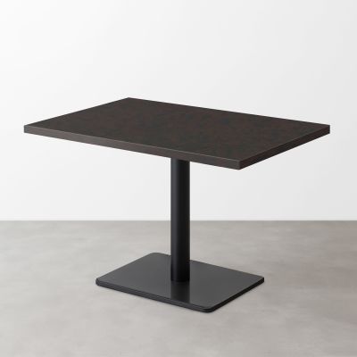 木目鏡面スナックテーブル（D500）ブラックブラウン 長方形ベース脚セット