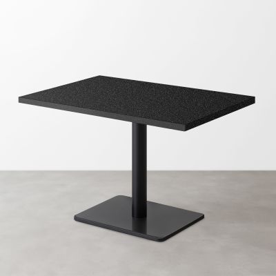 鏡面スナックテーブル（D550）ブラック ラメ入り 長方形ベース脚セット