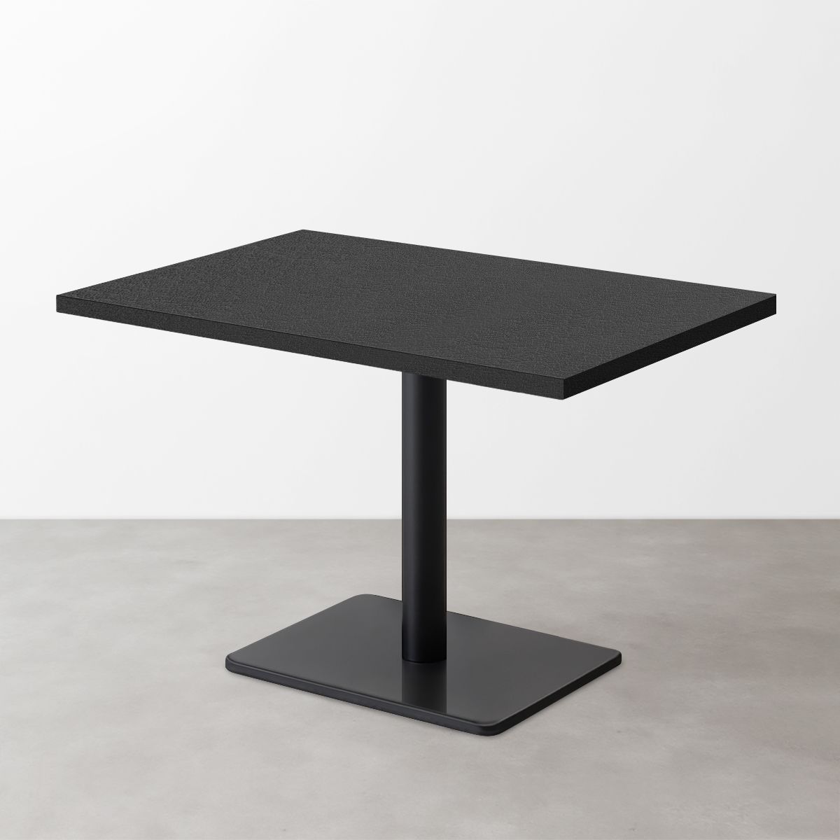 スナックテーブル（D500）ブラック レザー調 つや消し 長方形ベース脚セット-画像1