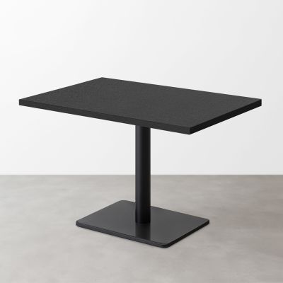 スナックテーブル（D500）ブラック レザー調 つや消し 長方形ベース脚セット