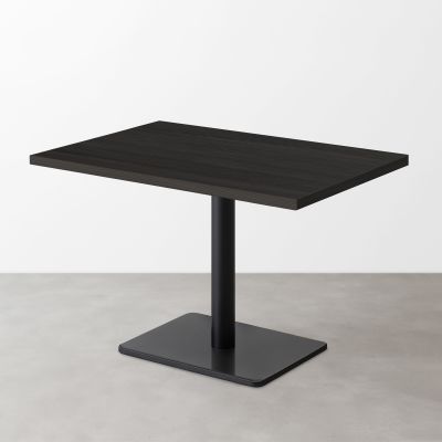 木目スナックテーブル（D500）ブラック 柾目 長方形ベース脚セット