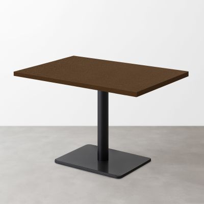 スナックテーブル（D500）ブラウン レザー調 つや消し 長方形ベース脚セット