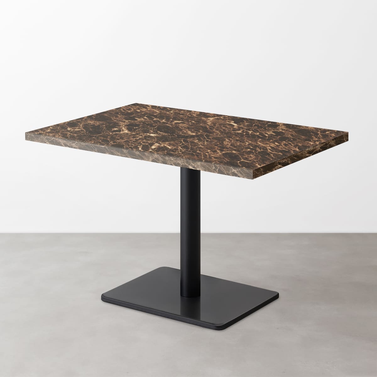 大理石柄スナックテーブル（D500）ブラウンマーブル（グロス）長方形