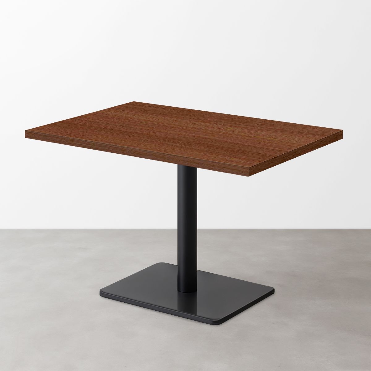 木目スナックテーブル（D500）ブラウン 長方形ベース脚セット-画像1