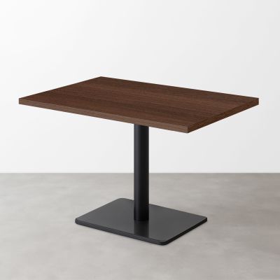 木目スナックテーブル（D500）ダークブラウン 長方形ベース脚セット