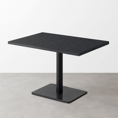 鏡面スナックテーブル（D500）ダークネイビー 石目調 長方形ベース脚セット