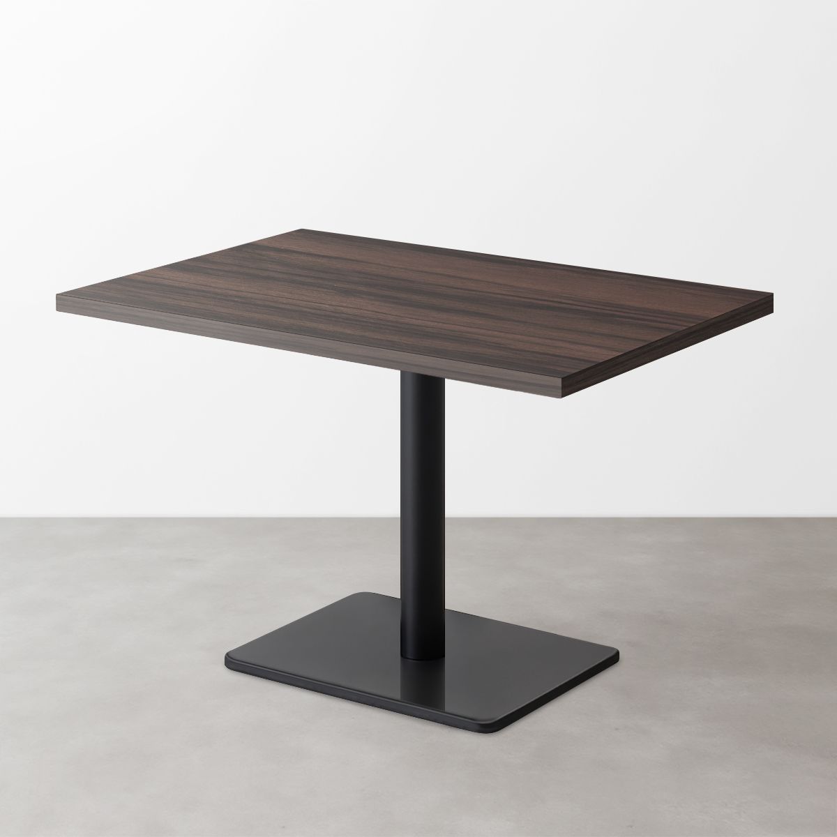 木目鏡面スナックテーブル(D500)グレイッシュブラウンゼブラ 長方形ベース脚セット-画像1