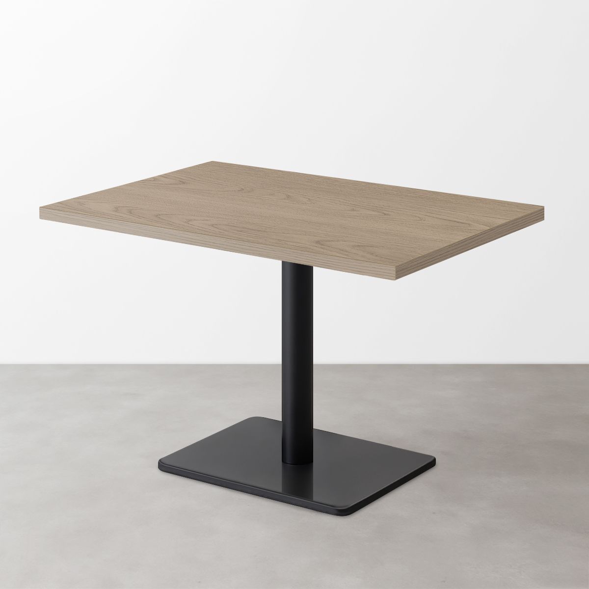 木目スナックテーブル（D500）グレイッシュベージュ 長方形ベース脚セット-画像1