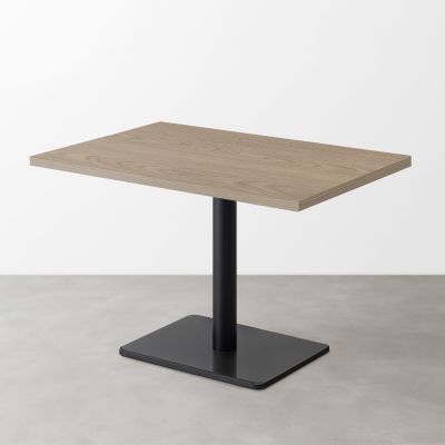 木目スナックテーブル（D500）グレイッシュベージュ 長方形ベース脚セット