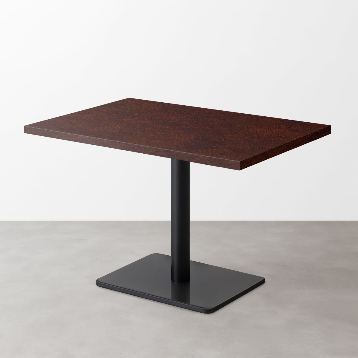 木目鏡面スナックテーブル（D500）レッドブラウン 長方形ベース脚セット-画像1