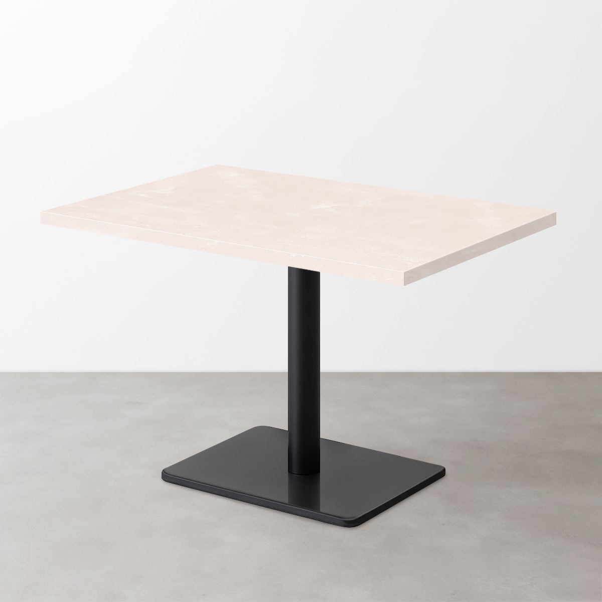 大理石柄スナックテーブル（D500）ローズマーブル（グロス）長方形ベース脚セット-画像1