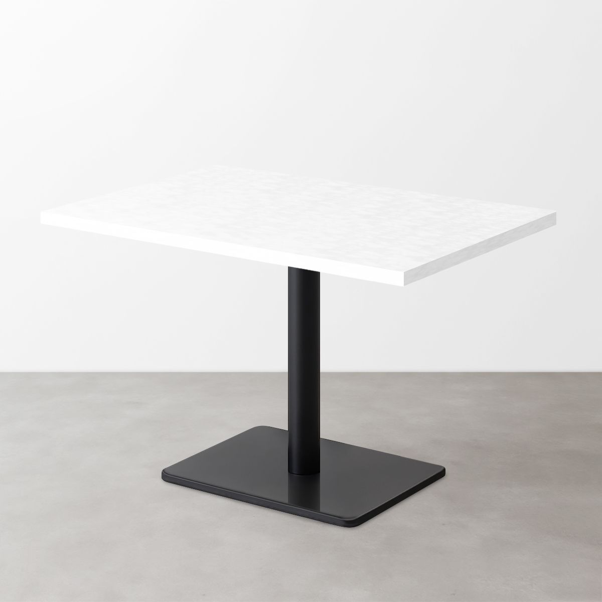 鏡面スナックテーブル(D500)ホワイトセラミック 長方形ベース脚セット-画像1
