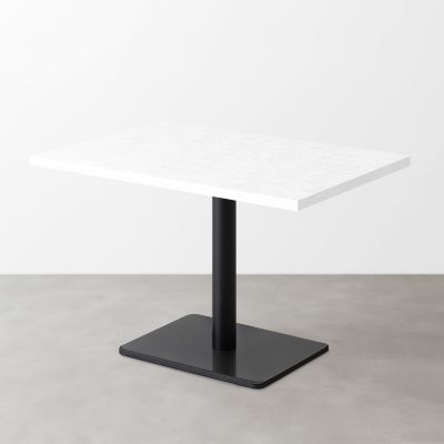 鏡面スナックテーブル（D500）ホワイトセラミック 長方形ベース脚セット