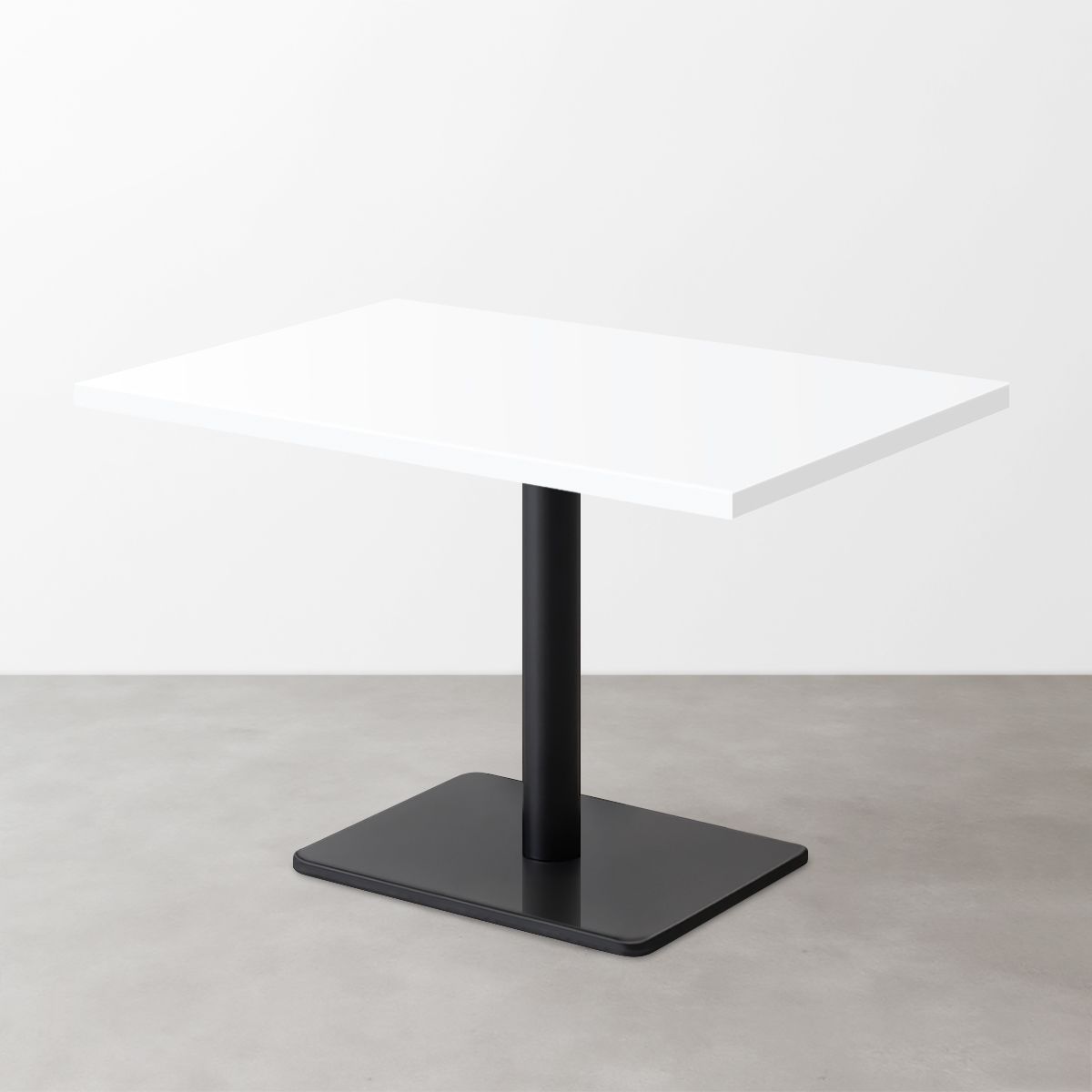 鏡面スナックテーブル(D500)グロスホワイト 長方形ベース脚セット-画像1