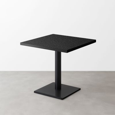 鏡面スナックテーブル（D500）ブラック ラメ入り 正方形ベース脚セット