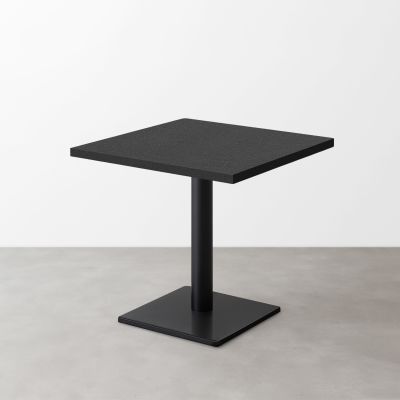 スナックテーブル（D500）ブラック レザー調 つや消し 正方形ベース脚セット